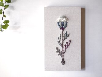 【一点もの】刺繍　ファブリックパネル　『Flower,h.』の画像