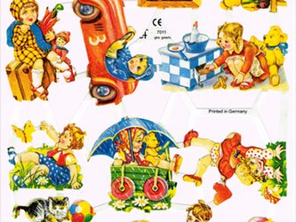 ドイツ製クロモス テディベアと女の子 ラメなし　DA-CHR031（Made in Germany)の画像