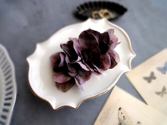 紫陽花のポニーフック ■ ニュアンスカラー  ■ パープルグレーの画像