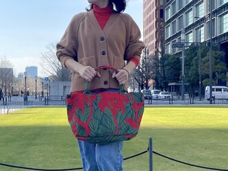 （M・サイドポケット付）トートバッグ「カンナ」希望_レッドの画像