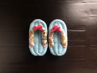 No.165【FLIP TEE FLOP】16cm 上質なJonoJonoを使った布ぞうり 子ども用 キッズ サックス 花 動物の画像