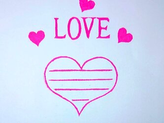 消しゴムはんこ「ハート・LOVE・メモ枠」3個セットの画像