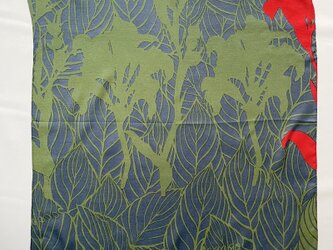 プチスカーフ「カンナ」希望-green系-1（シルク40%レーヨン60%）の画像