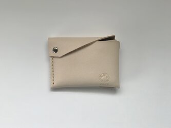 栃木レザー マルチポケット手縫いカードケース　ナチュラルレザー色（タン）オイル仕上げの画像