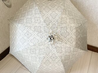 白大島の日傘　夏帯の画像
