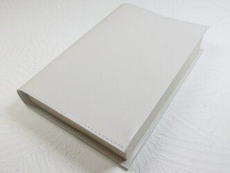 文庫本サイズ《ゴートスキン》ホワイトアッシュ・スムース・一枚革のブックカバー0660の画像
