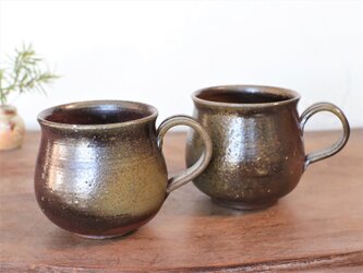 備前焼 コーヒーカップ(中)2個セット　st-006の画像