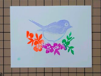 消しゴムはんこ「小鳥②」の画像