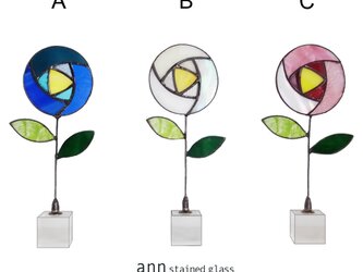 ステンドグラス　薔薇一輪挿しの画像