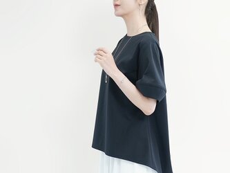 UVカット 接触冷感 楽なのにきちんと見える 上質 チュニック ブラウス 黒 ●CILENE-NIGHT●の画像