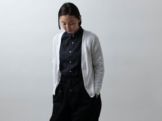 リネンニットカーディガン（ホワイト・レディースLサイズ）の画像