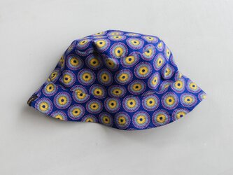 アフリカンシュエシュエファブリック　バケットハット　Shweshwe blueの画像