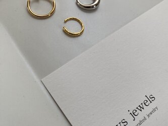 フープイヤーカフ（片耳）セット earrings　ゴールド/シルバーの画像