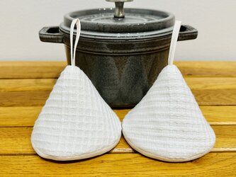 三角鍋つかみ★staub　ストウブ　ホーロー鍋★ミトン　鍋つかみ　の画像