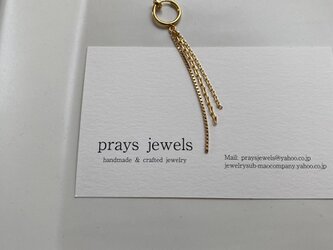 フープイヤーカフ（片耳）earrings　ゴールドフープ＆チェーンの画像