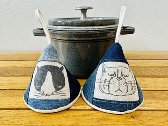 三角鍋つかみ★staub　ストウブ　ホーロー鍋★ミトン　鍋つかみ　の画像