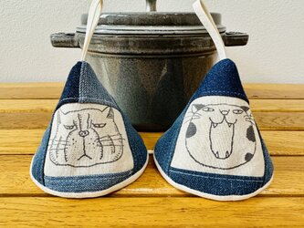 三角鍋つかみ★staub　ストウブ　ホーロー鍋★ミトン　鍋つかみ　の画像