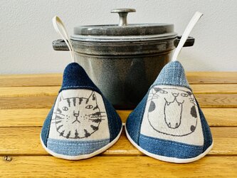 三角鍋つかみ★staub　ストウブ　ホーロー鍋★ミトン　鍋つかみ　の画像