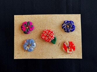 古布　お花のパーツ✿５個セット　no189の画像
