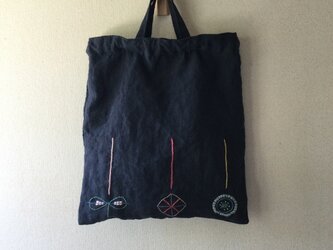 リネンの刺し子のバッグの画像