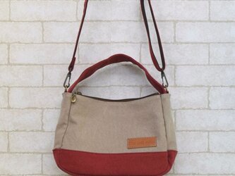 倉敷帆布の2wayバッグ《ﾀﾞﾌﾞﾙﾌﾀﾞｽﾅｰ》　こんの画像
