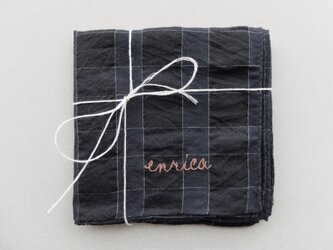 enrica handkerchief M / 綿シルク 大きめチェックの画像