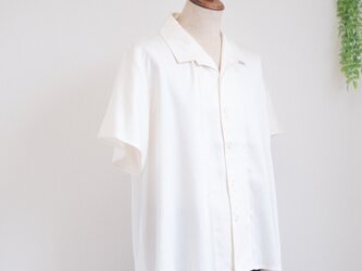 【完全一点物】イタリアンカラーシャツ（ホワイト）の画像