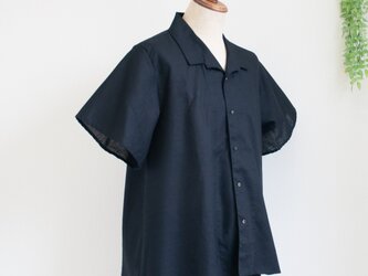 【完全一点物】イタリアンカラーシャツ（ブラック）の画像