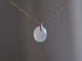 White moon stone charm K10YG　ホワイトムーンストーン　天然石ネックレスチャーム