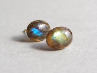 天然石 ラブラドライトの一粒ピアス*14kgf