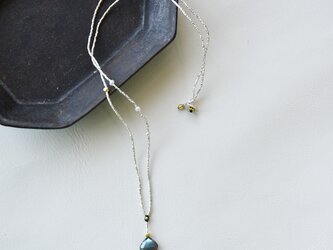 ラブラドライト×ハーキマーダイヤモンド・シルバーネックレス　n1448