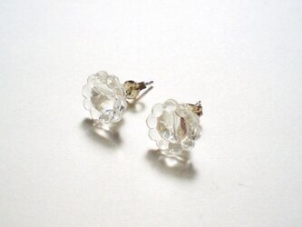 ボタンピアス- clearの画像
