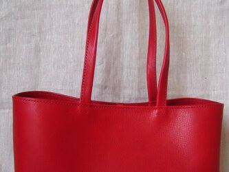 【受注生産】イタリア製牛革のしっかり横長トートバッグ（肩掛け・Ｌ）の画像