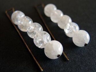 クラッククリスタル/水晶 ロングフックピアスの画像