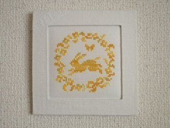 リネン動物フレーム　ウサギの画像