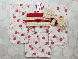 ◆七五三着物/さや型にぼたん/90-110【受注生産】の画像