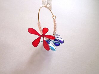 耳飾り*blooming color flower フープピアスの画像