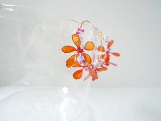耳飾り*blooming color flower フープピアスの画像