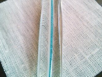 カトラリーレスト（クリア）white x aqua lineの画像