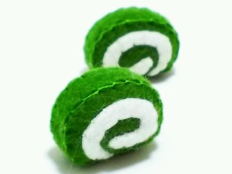抹茶ロールケーキ（マグネット）の画像