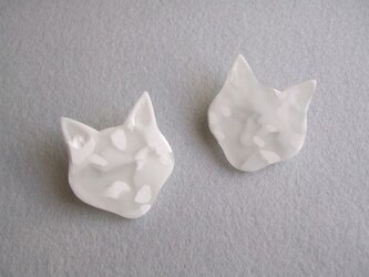 cat face ブローチの画像