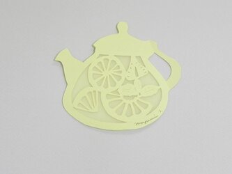 ハンドカットのメッセージカード Tea Pot (Fruit)の画像
