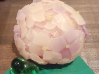LED-あじさいcandle　ピンクにむらさきの画像