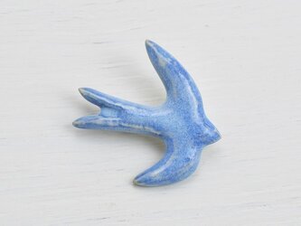 青い鳥・B ／ブローチ［陶器］の画像