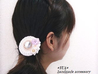 【soldout】フリルサークルヘアゴム　キラキラパステルの画像