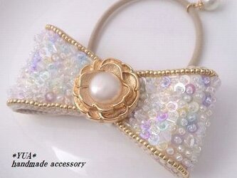 【soldout】キラキラ立体リボン　ヘアゴムの画像