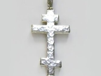 ロシア正教のクロス　槌目光沢仕上げの小さなロシア十字架　rc03b　好評ですの画像