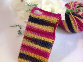 ビタミンカラーのニットiPhoneケースの画像