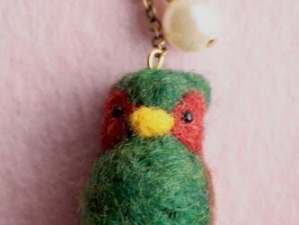 羊毛フェルト　野鳥チャーム（キジ）の画像