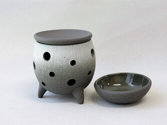 黒陶茶香炉またはアロマポット(丸)の画像